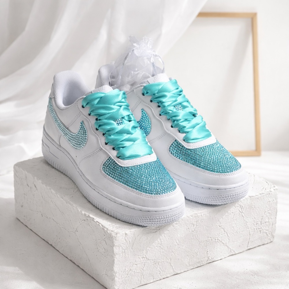 Custom Nike Air AF1 Rhinestone Shoe, Wedding , Prom, Dance, Quincenera - Picture 6 of 13